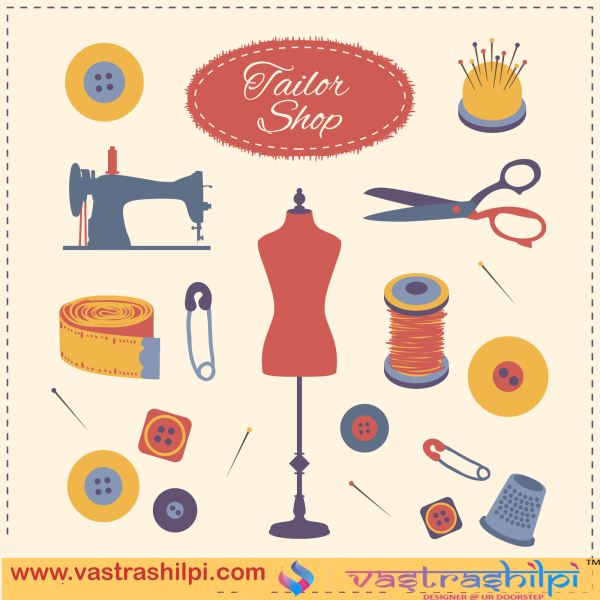 Принадлежности для шитья вектор