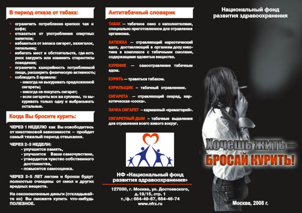 Плакат против курения