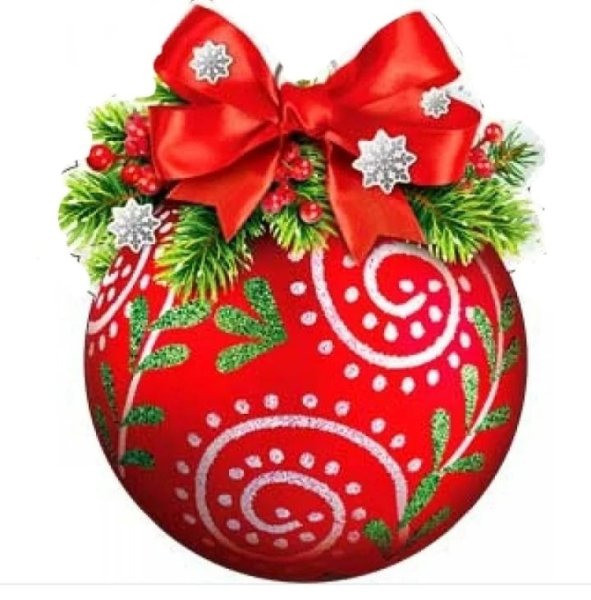 Новогодний шар наклейка