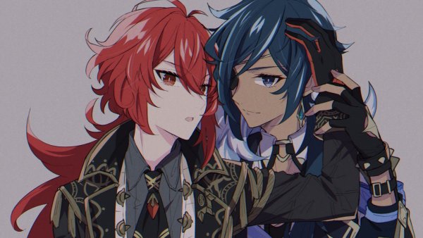 Геншин Импакт Дилюк и Кэйа