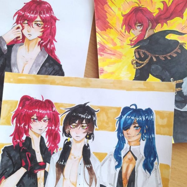 Персонажи Геншин Импакт по клеточкам