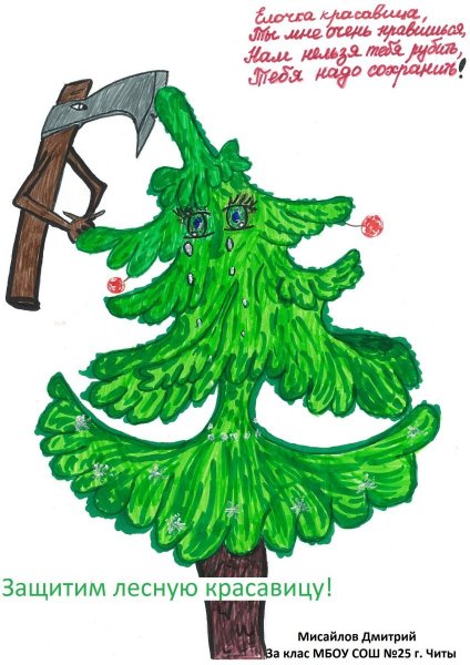 Плакат в защиту елочки