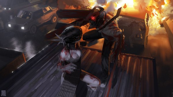 Пауэрс человек бензопила Манга