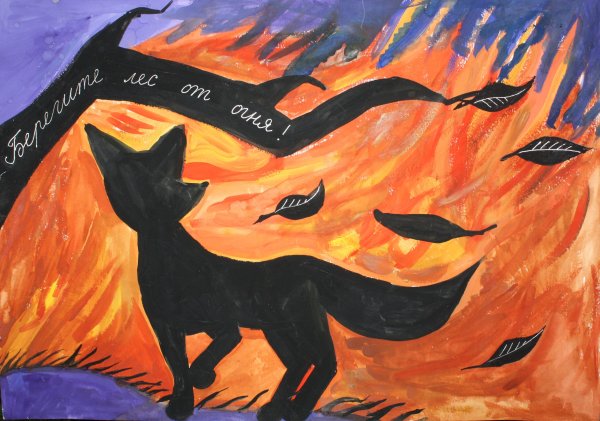 Рисунок на тему Лесные пожары