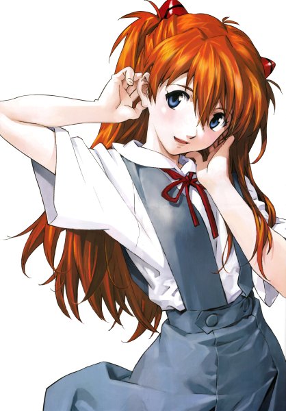 Аска Евангелион в школьной форме