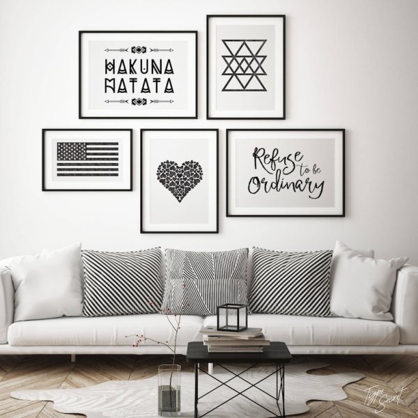 Размещение постеров на стене