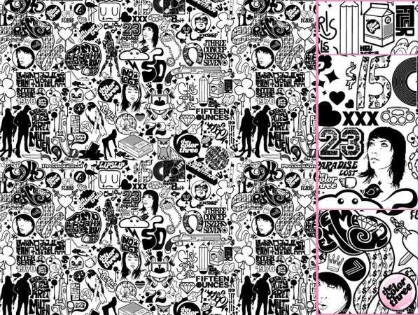 Много картинок на листе