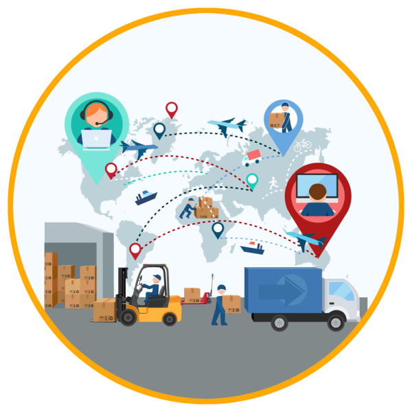 Логистика на белом фоне