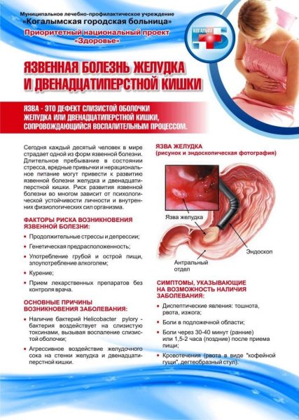 Профилактика осложнений язвенной болезни памятка