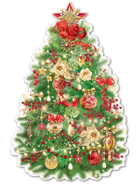 Новогодняя елка вырубной плакат