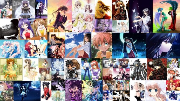 Коллаж аниме персонажей