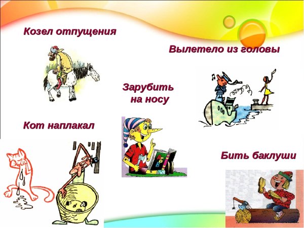 Фразеологизмы в картинках для детей