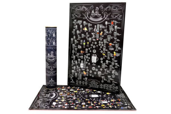 Скретч Постер 100 коктейлей QR