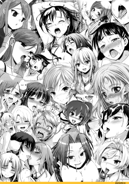 Ахегао Manga коллаж