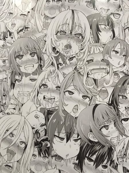 Ахегао лица коллаж