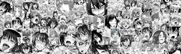 Ахегао много лиц