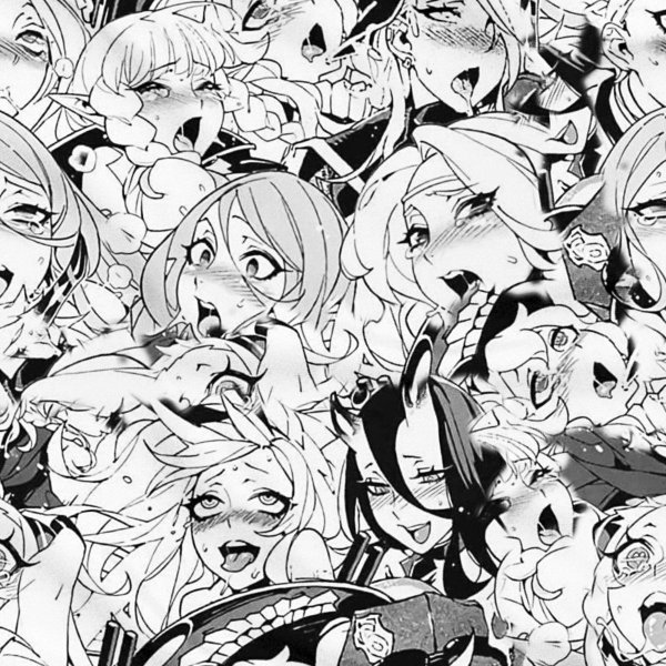 Ахегао много черно белое