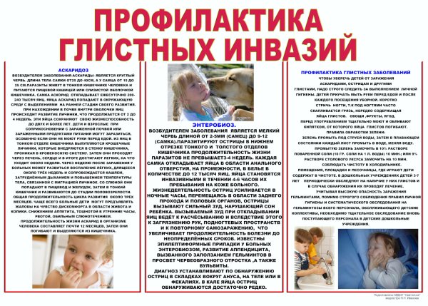 Профилактика гельминтозов памятка
