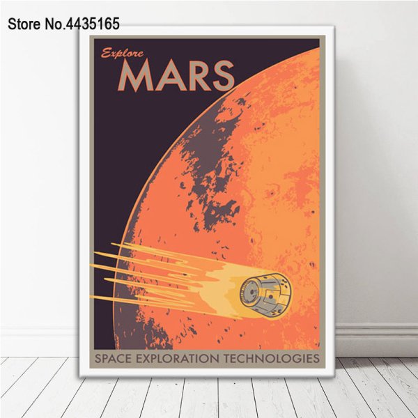 Марс ретро плакат