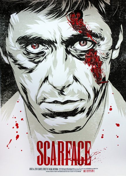 Лицо со шрамом фильм 1983 Постер