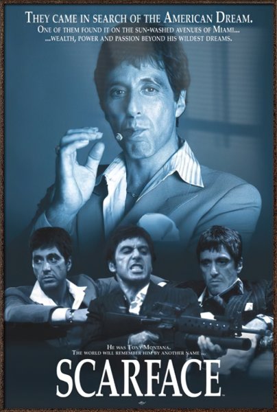 Лицо со шрамом фильм 1983 Постер