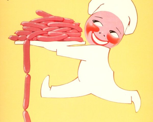 Советские агитационные плакаты сосиски