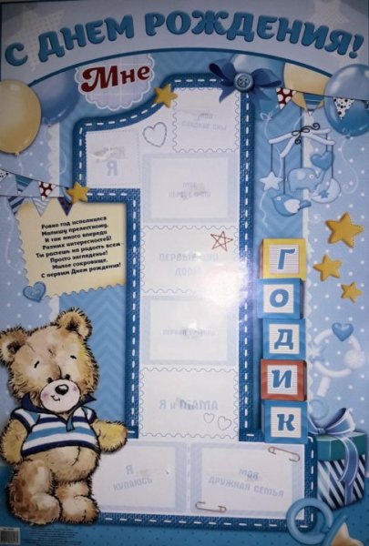 Плакат на годик мальчику