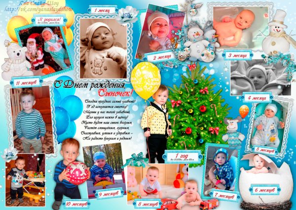Плакат на год ребенку