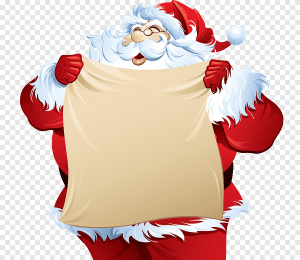 Дед Мороз с табличкой