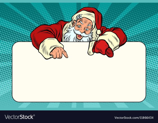 Дед Мороз с плакатом в руках