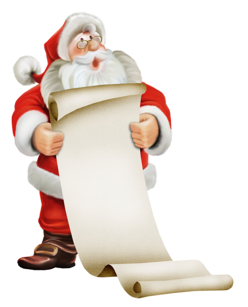 Дед Мороз с табличкой