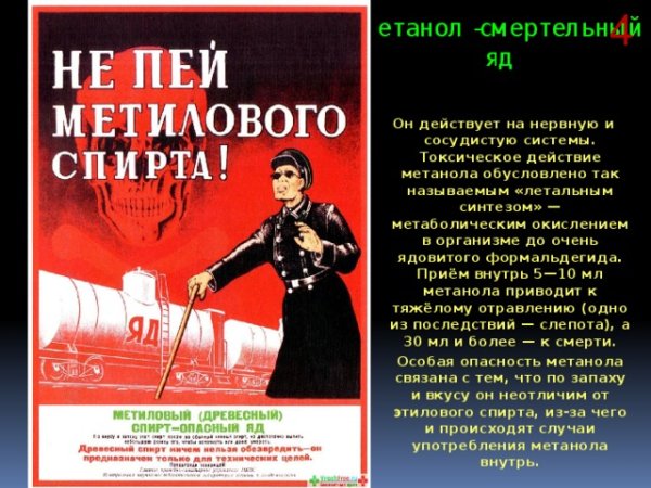 Метиловый спирт плакат