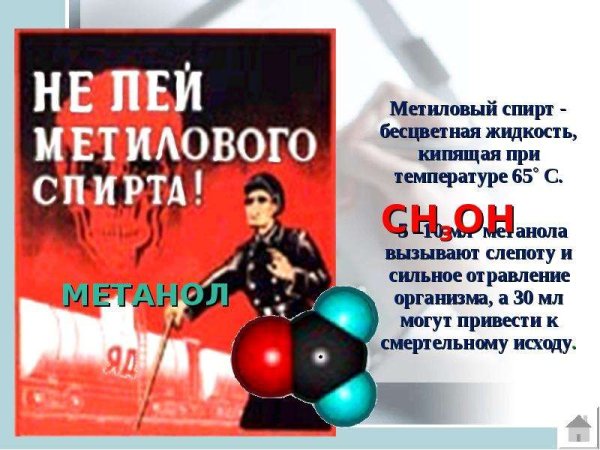 Метиловый спирт плакат