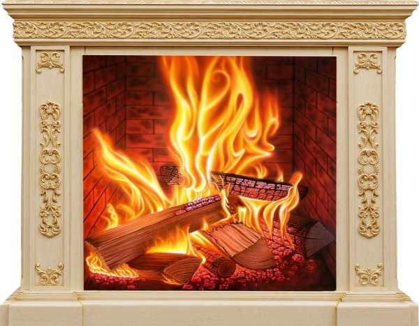 Рисуем камин с огнем