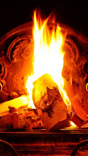 Огонь с дровами для камина