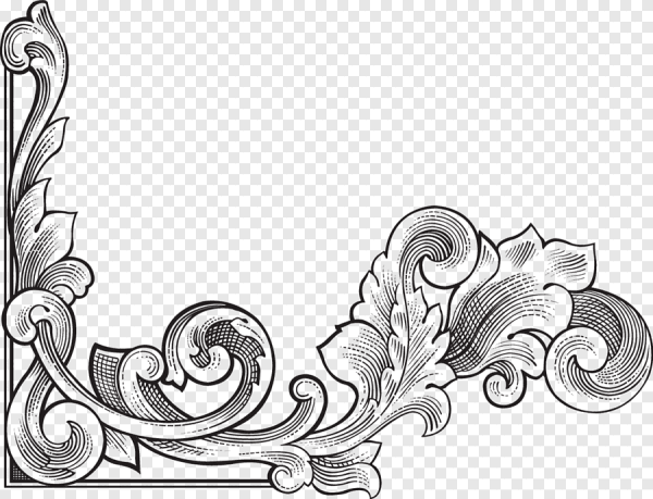 Растительный орнамент угловой