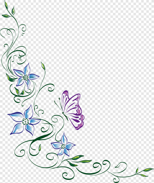 Узоры цветов угловые