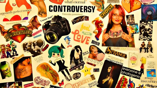 Плакат из вырезок из журналов