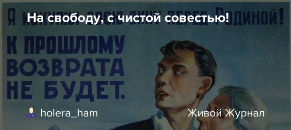 На свободу с чистой совестью