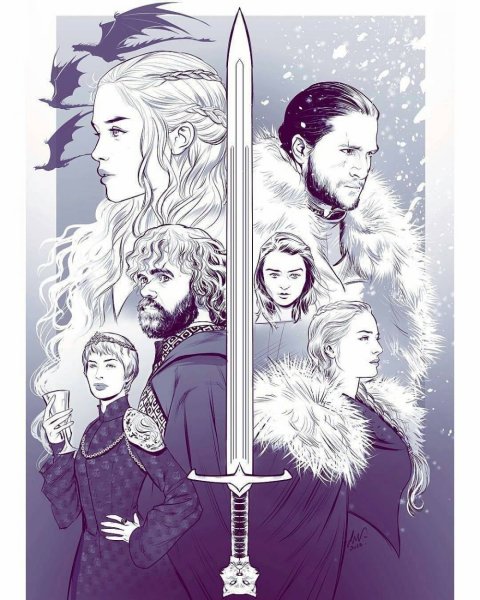 Игра престолов арт Постер