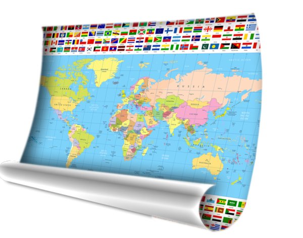 Плакат карта мира на стену