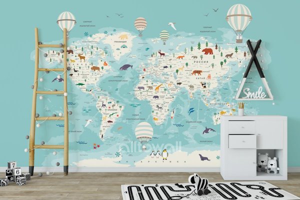 Карта мира из дерева