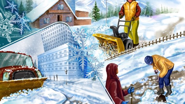 Труд людей зимой