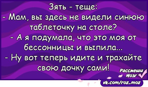 Анекдоты про тёщу и зятя смешные