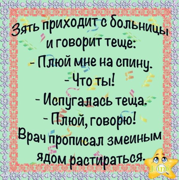 Анекдот про тещу и зятя