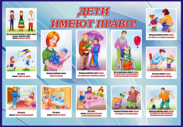 Права детей в картинках для дошкольников