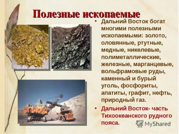 Полезные ископаемые дальнего Востока России