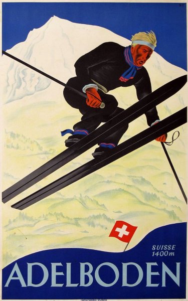 Лыжи Винтажные постеры
