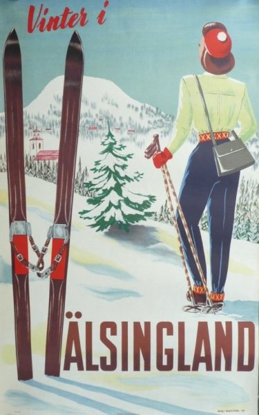 Ретро постеры лыж