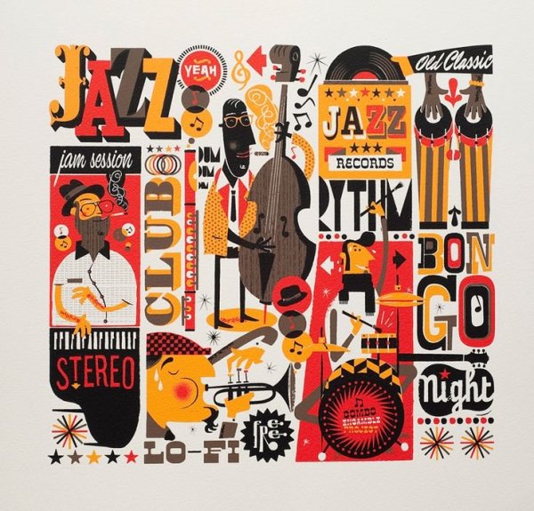 Плакат на тему джаз
